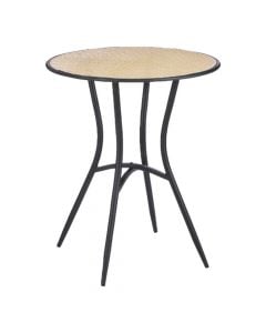 Tavolinë e rrumbullakët Jaylee, metalike, bezhë/e zezë, Dia.60xH90 cm