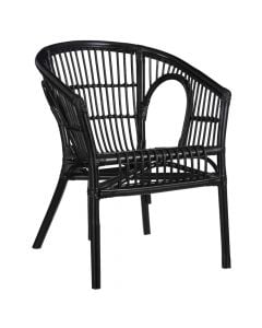 Zambia armchair, natural rattan, black, 59x58xH76 cm