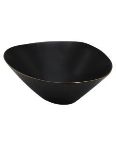 Deformed bowl, ceramic, black, 20.5x18xH8 cm