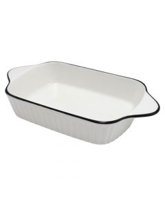 Antipasti serving plate, ceramic, white, 26.5x14 cm