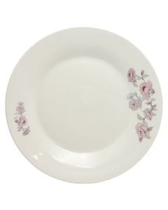Serving plate, ceramic, white with floral design, Dia.26.5 cm