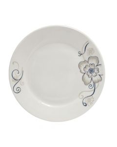 Dessert plate, ceramic, white with floral design, Dia.17.5 cm