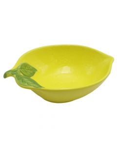 Lemon shaped bowl, ceramic, yellow, 17.5x12.5 cm