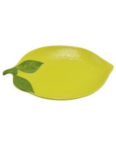 Lemon shaped bowl, ceramic, yellow, 25.5x17.5 cm