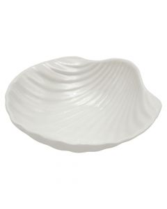 Shell-shaped antipasti bowl, ceramic, white, 11x11.5 cm