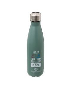 Water bottle with airtight lid, stainless, different colors, 0.5 L