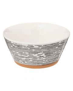 Geometrique shoulder bowl, ceramic, white/black, 45 cl