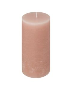 Qiri cilindrik Olia, parafinë, rozë, Dia.6.8xH14 cm