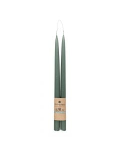 Hugo tall candles (PC 2), paraffin, green, 30 cm