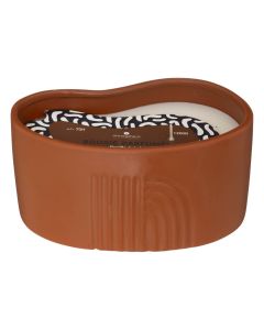 Scented candle with ceramic holder, Vanilla aroma, dark brown, 21.5xH14 cm / 1.2 kg