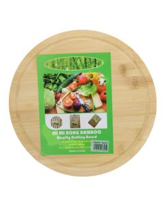 Circular cutting board, bamboo, brown, Dia.25 cm