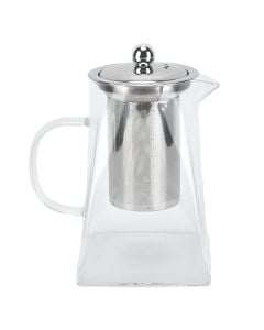 Teapot with filter, glass, transparent, H14 cm / 950 ml