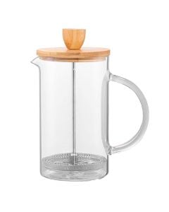 Pressure kettle, glass/bamboo, transparent, H15.5 cm / 600 ml