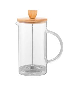 Pressure kettle, glass/bamboo, transparent, H17.5 cm / 1000 ml