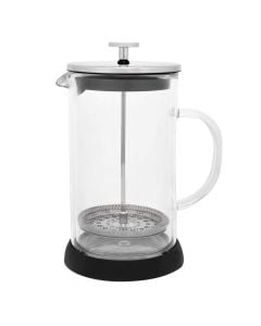 Pressure kettle, glass/stainless steel, transparent, H15.5 cm / 600 ml
