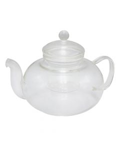 Teapot with filter, glass, transparent, H11 cm / 1 Lt