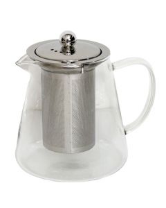 Teapot with filter, glass/stainless, transparent, 750ml