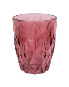 Water glass (PK 6), glass, pink, 8x10 cm