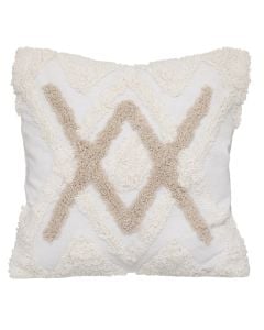 Këllëf jastëku Tufted, pambuk, fildishtë/bezhë, 40x40 cm