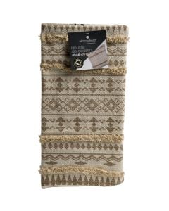 Ethnic tufted cusion cover, cotton, beige, 40x40 cm