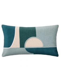 Geo Embro decorative pillow case, cotton+polyester, green, 30x50 cm