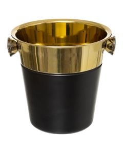 Petit champagne bucket, metal, black/gold, Dia.23xH21 cm