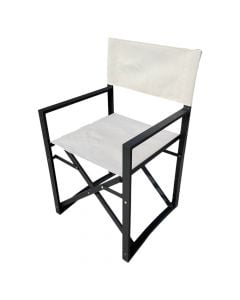 Folding chair Butterfly metal/textile, anthracite/beige, 50x54xH90 cm