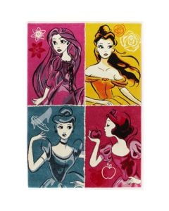 Disney Princess carpet for children, modern, synthetic yarn, different colors, 133x190 cm