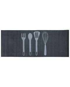 Rrugicë kuzhine, poliestër, gri e errët, 57x200 cm