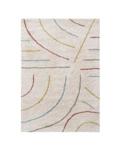 Fantasia carpet, modern, cotton, cream with different colors, 100x150 cm