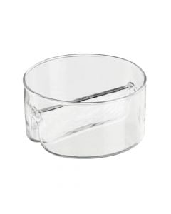 Aperitif/cocktail bowl with 2 compartments, glass, transparent, Dia.16xH8.5 cm