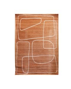 Atelier B carpet, modern, 65% synthetic fiber/26% jute, rust brown, 160x230 cm