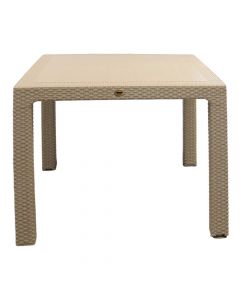 Square table, plastic, cappuccino, 90x90
