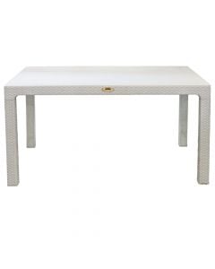 Tavolinë drejtëkondore, plastike, e bardhë, 90x150xH76 cm