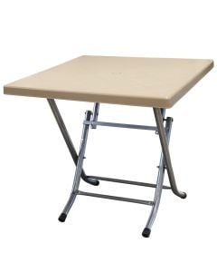 Tavolinë me palosje Volvo Metal, plastike/metalike, kapuçino, 80x80xH76 cm