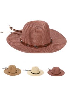 Unisex beach hat, straw, 3 different colors, 3535 cm