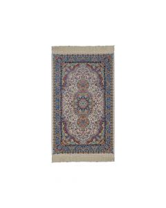 Persian rug, Size: 75x120 cm Color: Cream-Pink-Blue, Material: Acrylic