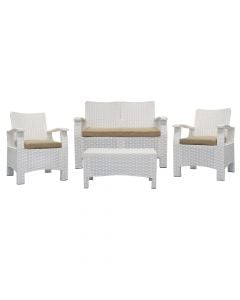 Set of 2 single armchairs + 1 double arm