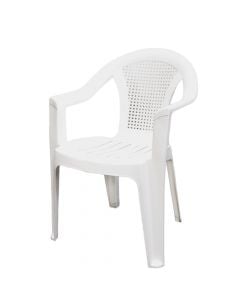 Karrige me krahë Wafa, plastike, e bardhë, 56x57xH79 cm
