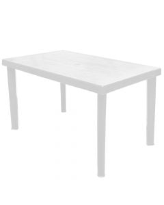 Tavolinë drejtëkëndore Dana, plastike, e bardhë, 76x127xH72 cm