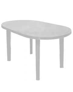 Tavolinë ovale Atcoplast, plastike, e bardhë, 83x127xH72 cm
