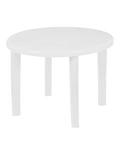 Tavolinë rrethore Roma, plastike, e bardhë, Dia.89xH72 cm
