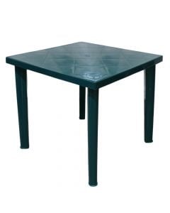 Roma square table, plastic, green, 79x79
