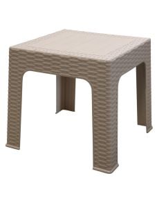 Tavolinë mesi e vogël Rato, plastike, bezhë, 43x43xH42 cm