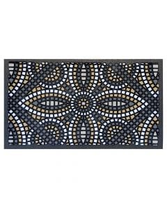 Flomat door mat, nylon/vinyl, gray with designs, 40x70 cm, 6 mm, 5.00 kg/mt2
