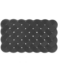 Knots door mat, 100% rubber, black, 45x75 cm, 10 mm