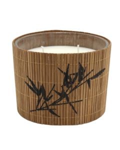 Qiri aromatik me mbajtese qelqi, arome lule Bamboo, ngjyre natyrale bamboo, 11x8 cm