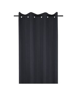 Bea full curtain with rings, polyester, black, 140x260 cm