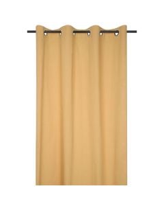 Perde e plotë me unaza Windsor, pambuk, mustardë, 140x260 cm