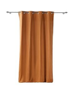 Perde e plotë me unaza, 60% pambuk dhe 40% poliestër, kafe (Camel brown), 135x260 cm